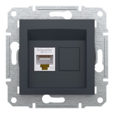 Розетка Schneider Electric Asfora Plus компьютерная RJ45 кат. 5е STP антрацит