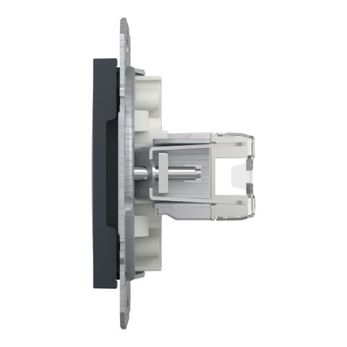 Розетка Schneider Electric Asfora Plus комп'ютерна RJ45 кат. 5е STP антрацит