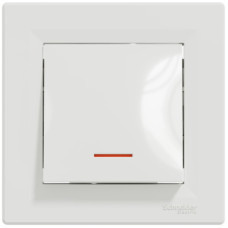 Кнопка Schneider Electric Asfora с подсветкой белый