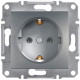 Розетка Schneider Electric Asfora Plus із заземленням сталь