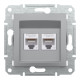 Розетка Schneider Electric Asfora Plus комп'ютерна RJ45 кат. 6 UTP подвійна алюміній