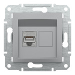 Розетка Schneider Electric Asfora Plus комп'ютерна RJ45 кат. 5е STP алюміній