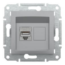 Розетка Schneider Electric Asfora Plus компьютерная RJ45 кат. 5е STP алюминий