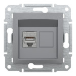 Розетка Schneider Electric Asfora Plus комп'ютерна RJ45 кат. 5е STP сталь