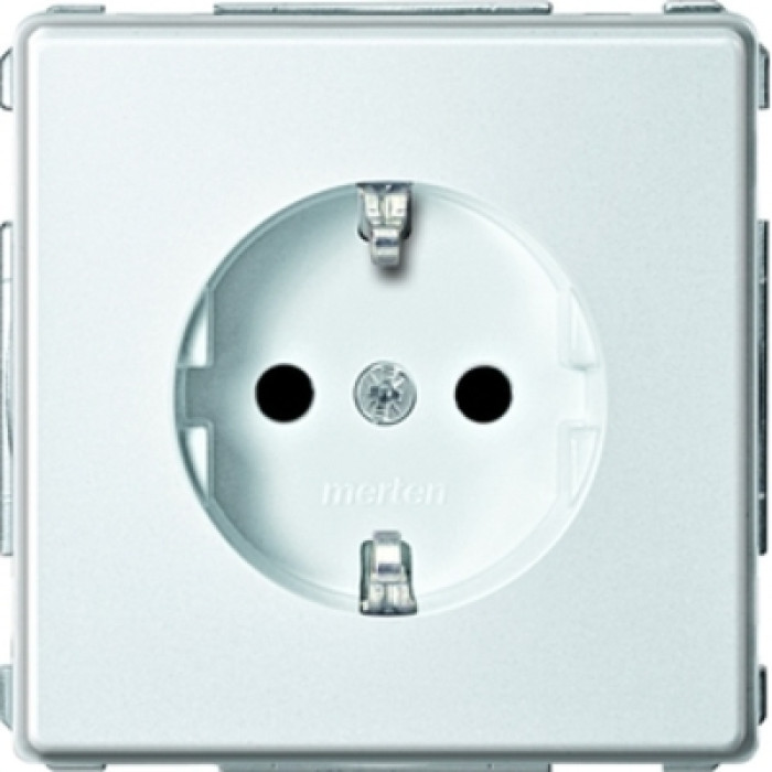 Розетка Merten Aquadesign SCHUKO с заземлением белый
