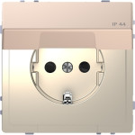 Розетка Merten 16а з з/к і кришкою ip44 шампань