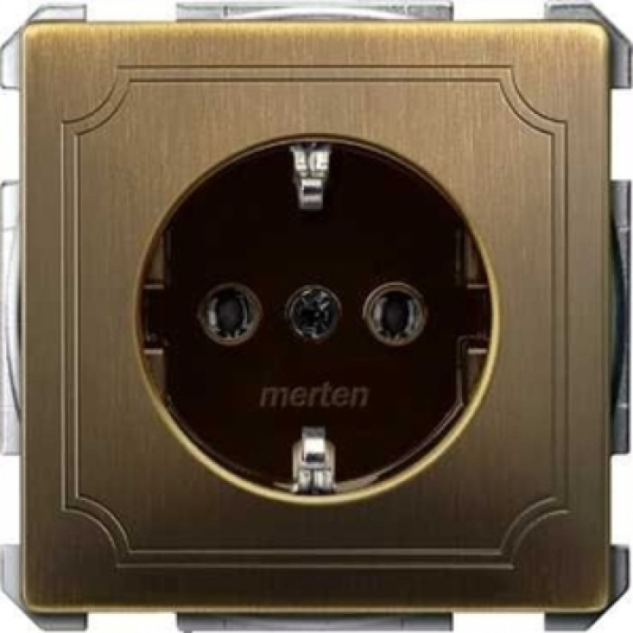 Розетка Merten SCHUKO антрацит латунь