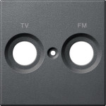Накладка антенной розетки Merten двопостовая TV+FM антрацит