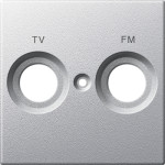 Накладка антенной розетки Merten двопостовая TV+FM алюминий
