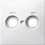 Накладка Merten розетки з маркуванням R/TV + SAT полярно-білий