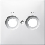 Центральная плата Merten для розетки с маркировкой FM ТА TV полярно-белый