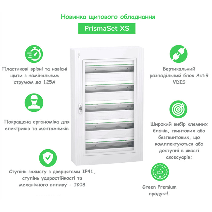 Щит модульний навісний 36 модулів димчасті двері Schneider серія PrismaSeT XS