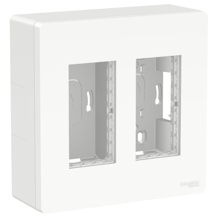 Блок открытой установки Schneider Unica New System+ 2х2 белый