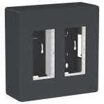 Блок відкритої установки Schneider Unica New System + 2х2 антрацит