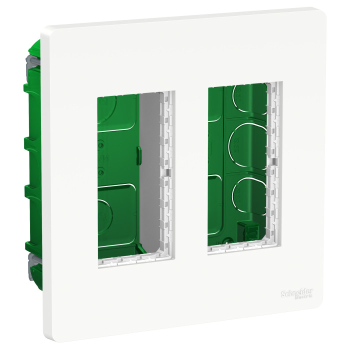 Блок прихованої установки Schneider Unica New System + 2х2 білий