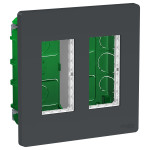 Блок скрытой установки Schneider Unica New System+ 2х2 антрацит