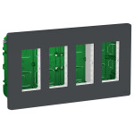 Блок скрытой установки Schneider Unica New System+ 4х2 антрацит