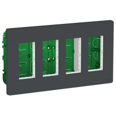 Блок прихованої установки Schneider Unica New System + 4х2 антрацит