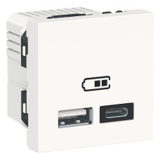Розетка Schneider Unica New зарядная 2-мод 2xUSB 2.4А белый