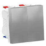 Переключатель Schneider Unica New 2-клавишный перекрестный алюминий