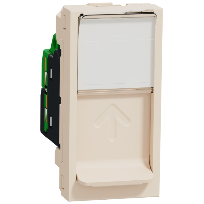 Розетка Schneider Unica New компьютерная 1-мод RJ45 кат.5e UTP бежевая