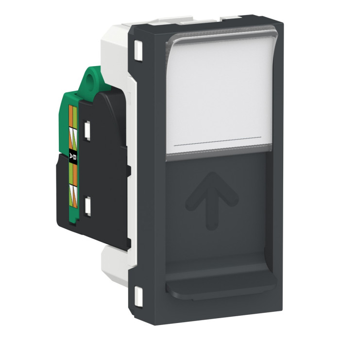 Розетка Schneider Unica New комп'ютерна 1-мод RJ45 кат.5e UTP антрацит