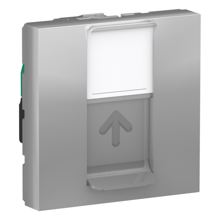 Розетка Schneider Unica New комп'ютерна 2-мод RJ45 кат.5e UTP алюміній
