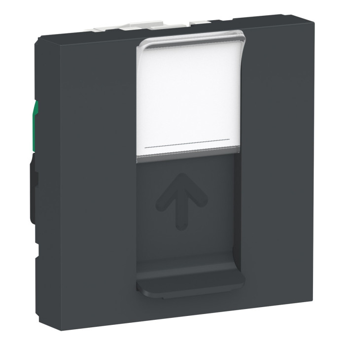 Розетка Schneider Unica New комп'ютерна 2-мод RJ45 кат.5e UTP антрацит