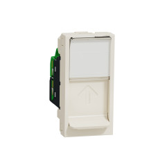 Розетка Schneider Unica New компьютерная 1-мод RJ45 кат.5e FTP бежевая