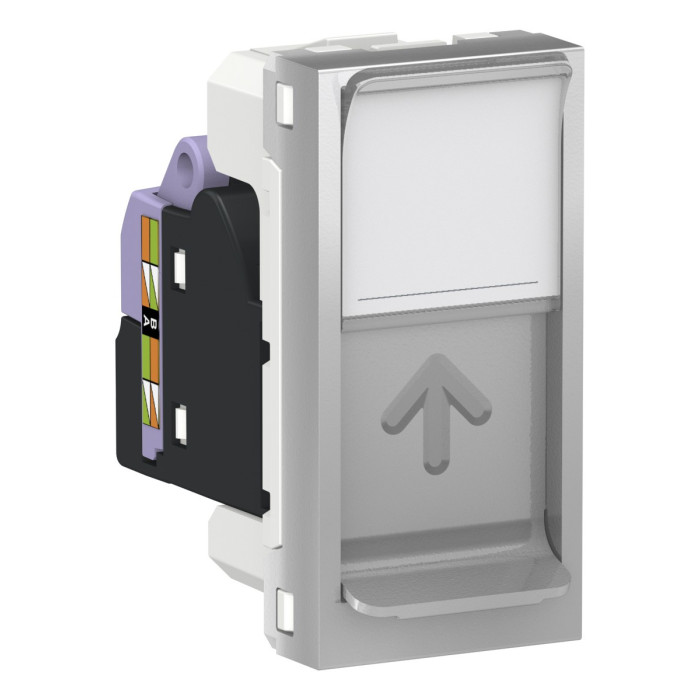 Розетка Schneider Unica New комп'ютерна 1-мод RJ45 кат.6e UTP алюміній
