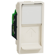 Розетка Schneider Unica New компьютерная 1-мод RJ45 кат.6e UTP бежевая