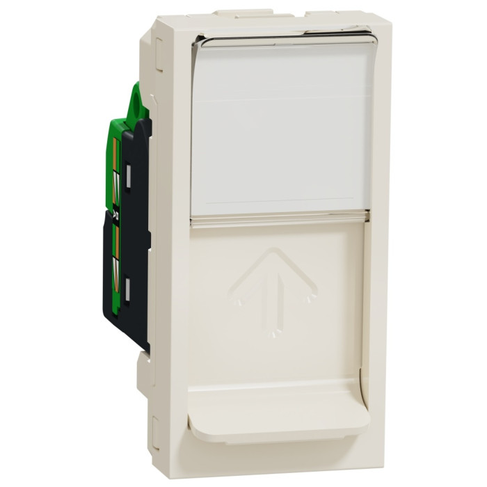 Розетка Schneider Unica New комп'ютерна 1-мод RJ45 кат.6e UTP бежева