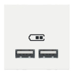 Розетка Schneider Unica New 2-мод зарядна 2xUSB 2.1А білий
