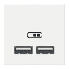 Розетка Schneider Unica New 2-мод зарядная 2xUSB 2.1А белый