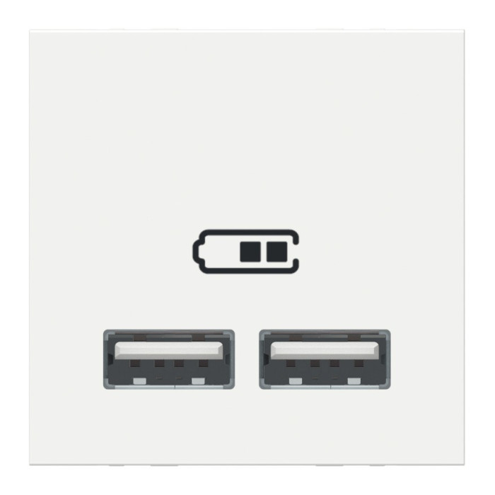 Розетка Schneider Unica New 2-мод зарядна 2xUSB 2.1А білий