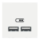 Розетка Schneider Unica New 2-мод зарядна 2xUSB 2.1А білий