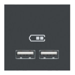 Розетка Schneider Unica New 2-мод зарядна 2xUSB 2.1А антрацит