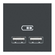 Розетка Schneider Unica New 2-мод зарядная 2xUSB 2.1А антрацит