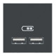 Розетка Schneider Unica New 2-мод зарядна 2xUSB 2.1А антрацит