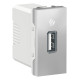 Розетка Schneider Unica New 1-мод 1xUSB 2.0 алюміній