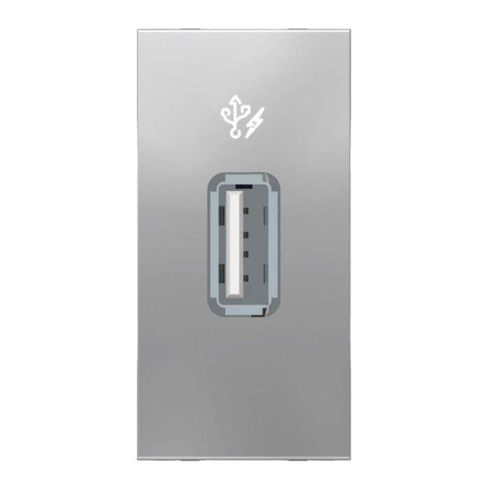 Розетка Schneider Unica New 1-мод 1xUSB 2.0 алюміній
