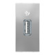 Розетка Schneider Unica New 1-мод 1xUSB 2.0 алюміній