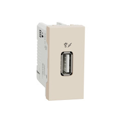 Розетка Schneider Unica New 1-мод 1xUSB 2.0 бежевая