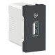 Розетка Schneider Unica New 1-мод 1xUSB 2.0 антрацит