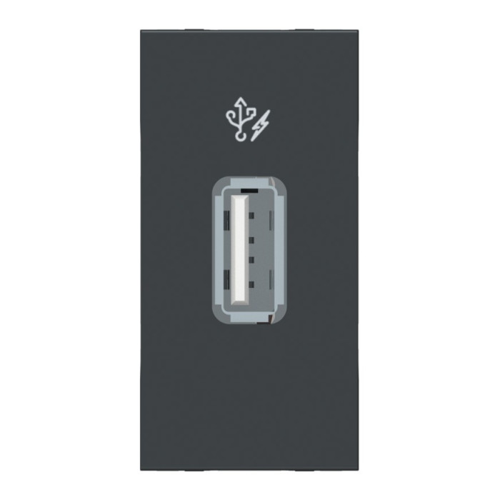 Розетка Schneider Unica New 1-мод 1xUSB 2.0 антрацит