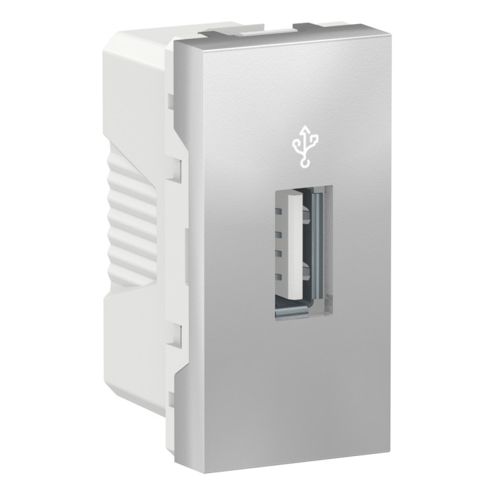 Конектор Schneider Unica New 1-мод 1xUSB 3.0 алюміній