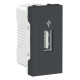 Коннектор Schneider Unica New 1-мод 1xUSB 2.0 антрацит