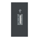 Коннектор Schneider Unica New 1-мод 1xUSB 2.0 антрацит