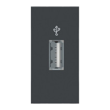 Коннектор Schneider Unica New 1-мод 1xUSB 2.0 антрацит