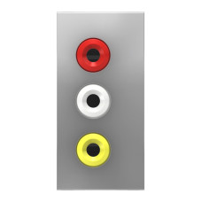 Розетка Schneider Unica New Аудио-3 RCA алюминий